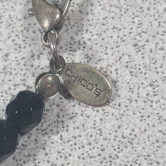 Chico's Silver Black 5 Pendants Single Strand 12" Necklace - Picture 4 of 5